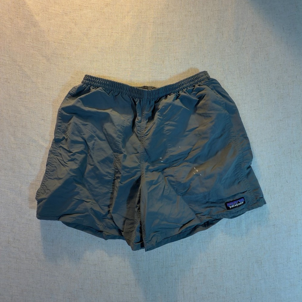 Patagonia Baggies Shorts Nylon Elastic Waist Blue Gray Men's Size Small